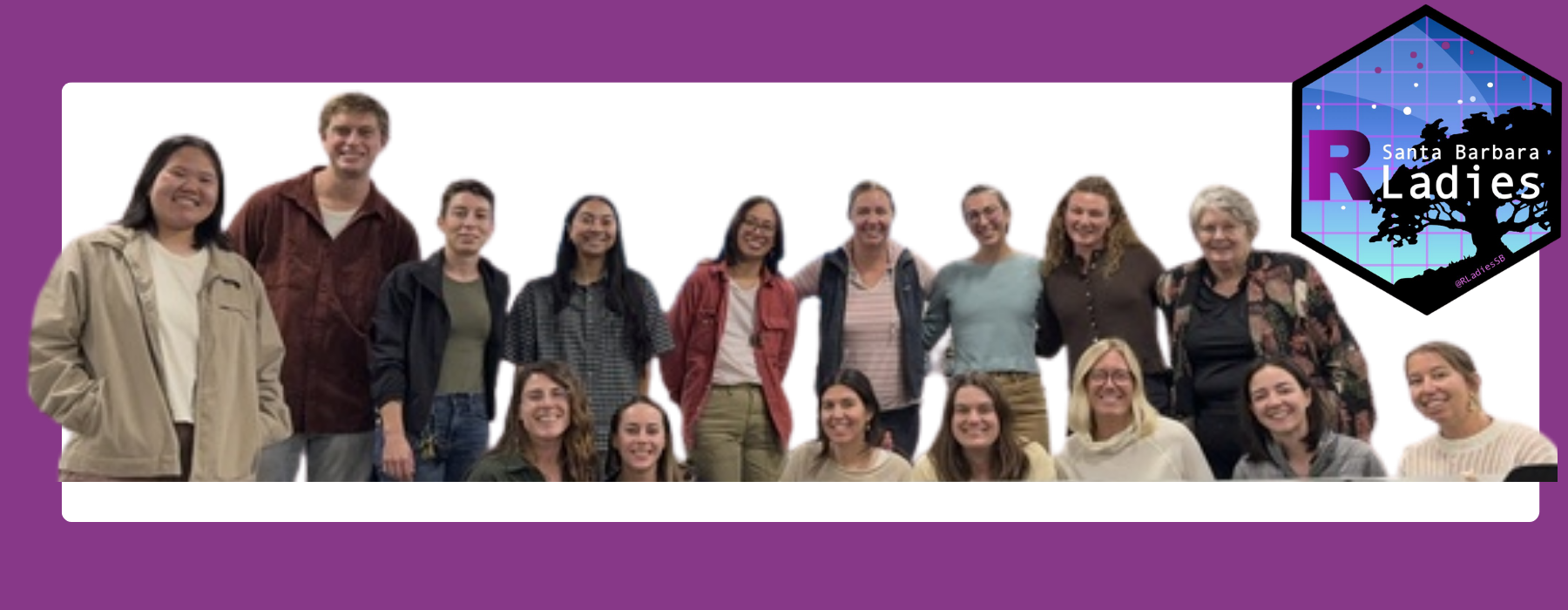 Picture with R-Ladies Santa Barbara members