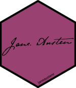 janeaustenr hex sticker
