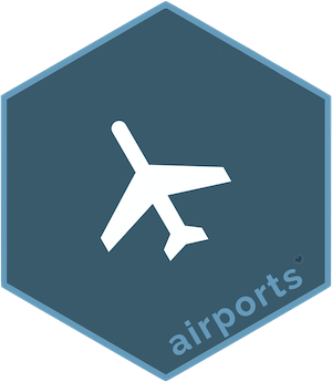 airports hex sticker