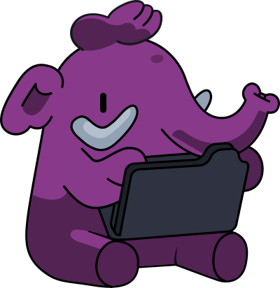 Mastodon elephant in R-Ladies purple