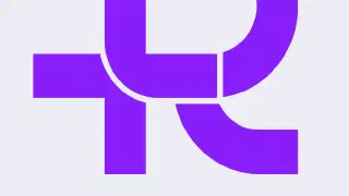 New RLadies+ submark logo, a purple R with a cross/pluss sign in the middle.